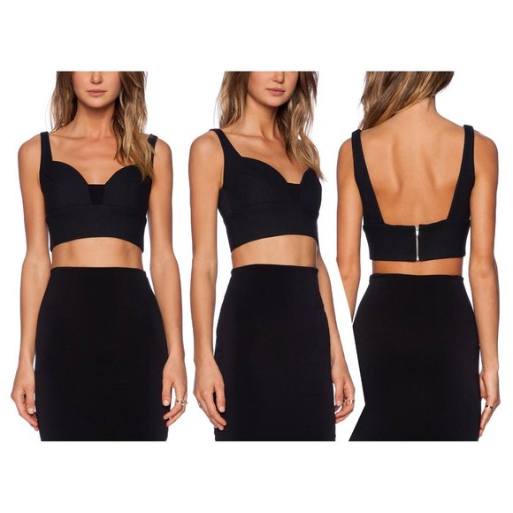 A.L.C. Tops - A.L.C. Morley Black Crepe Crop Top